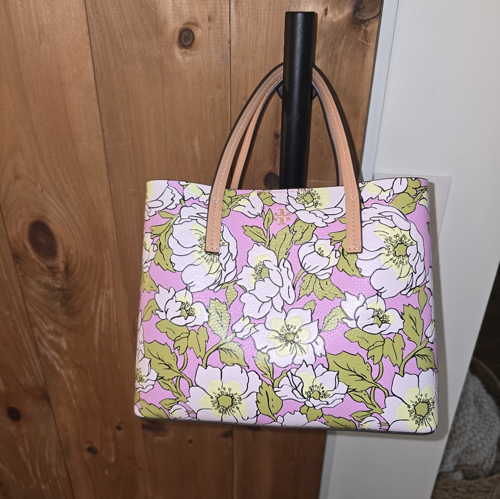 TORY BURCH• FLORAL Blake Lilac Handbag
